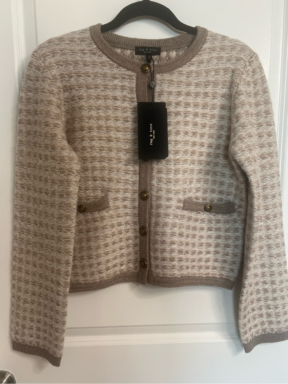 NWT Rag & Bone Robyn Cardigan Oatmeal Multi Size Small - Picture 2 of 7